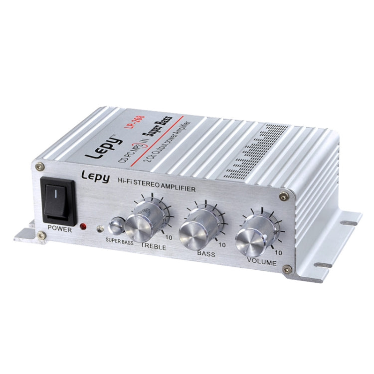 Lepy LP-268 DC12V High Fidelity Power Car/Motorcycle Amplifier - Silver