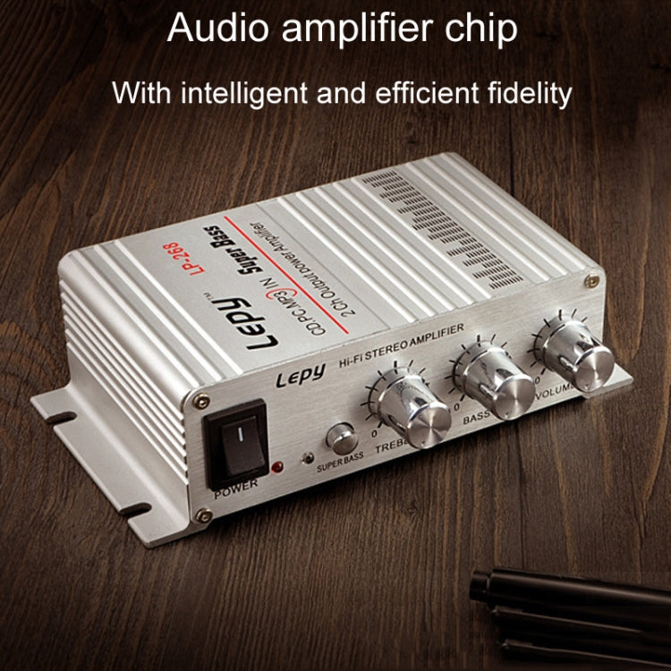 Lepy LP-268 DC12V High Fidelity Power Car/Motorcycle Amplifier - Silver
