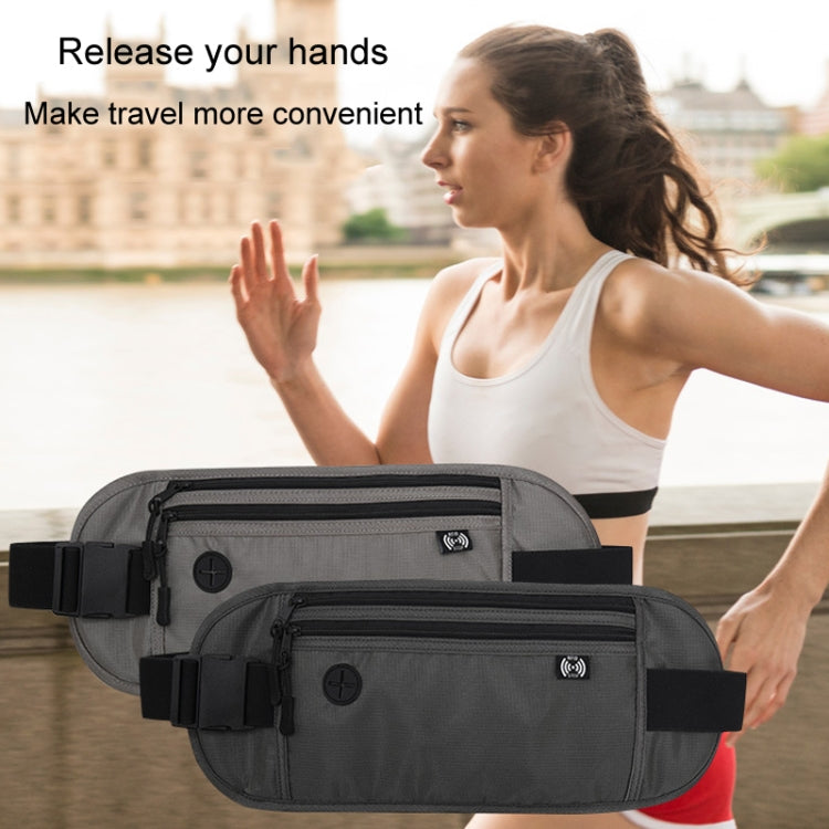 Sports Running Waist Pack Outdoor Fitness Large Capacity RFID Blocking Wallet Waterproof Phone Waist Bag