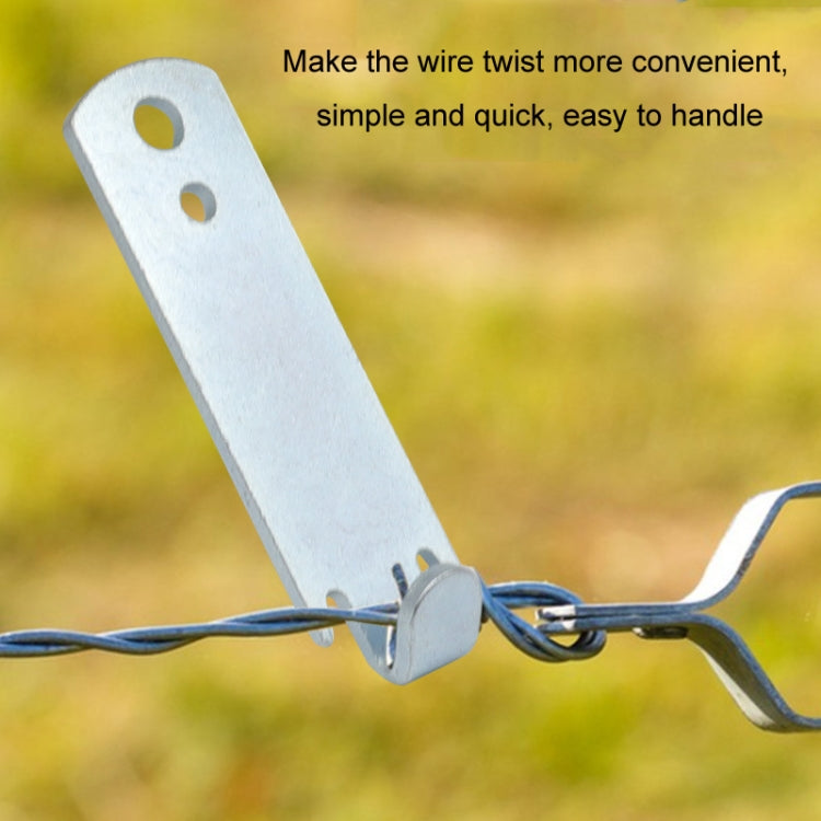 2pcs /Set Wire Twister T-Post Clamp Fence Wire Rope Winder - Silver