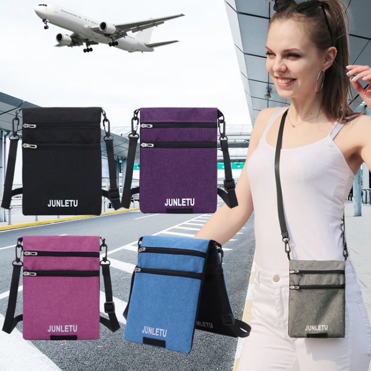 JUNLETU Crossbody Bag Waterproof Cell Phone Bag Travel Documents Passport Card Neck Pouch