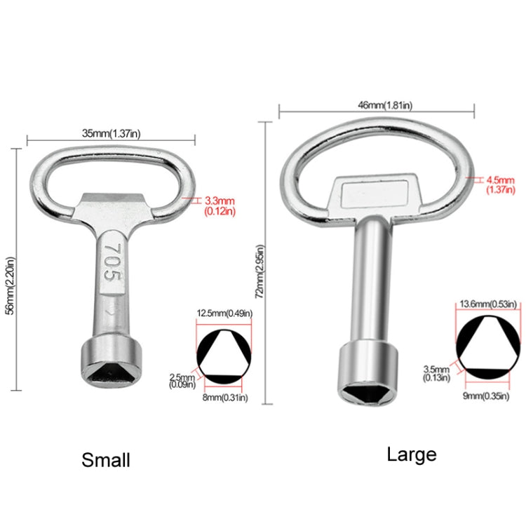 5pcs Water Valve Chassis Triangular Key Wrench, Size: Small