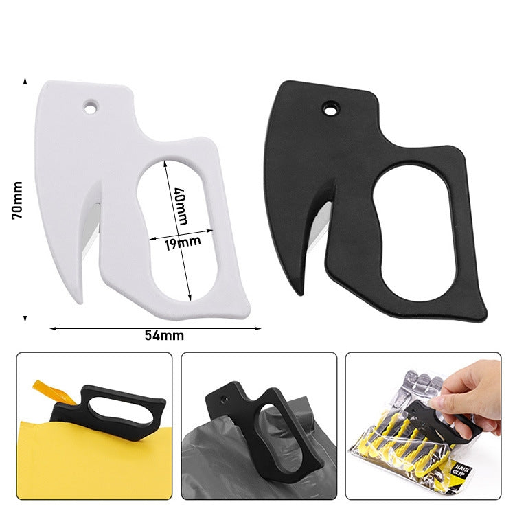 2pcs Multi-purpose Paper Cutting Stainless Steel Blade Letter Opener, Color: Black