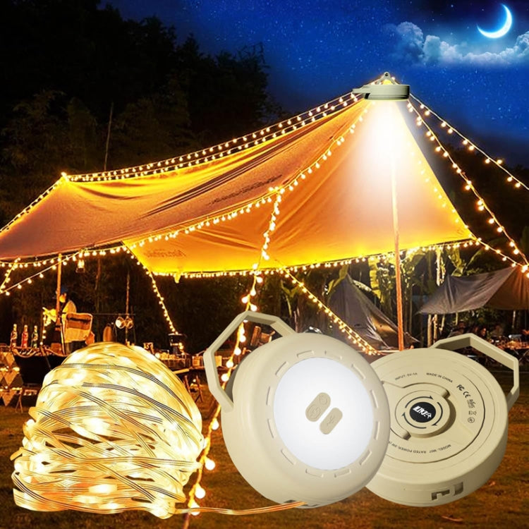 TUBUZHE 2 In 1 LED Portable String Lamp Camping Atmosphere Light USB Rechargeable Outdoor Tent Night Light