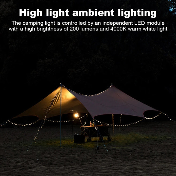 TUBUZHE 2 In 1 LED Portable String Lamp Camping Atmosphere Light USB Rechargeable Outdoor Tent Night Light