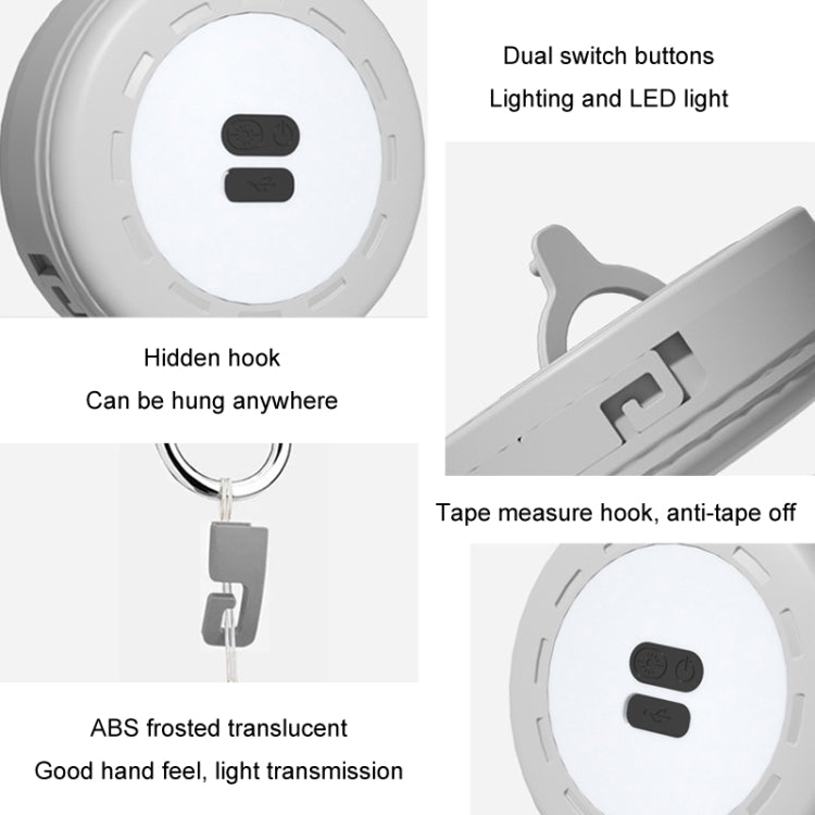 TUBUZHE 2 In 1 LED Portable String Lamp Camping Atmosphere Light USB Rechargeable Outdoor Tent Night Light