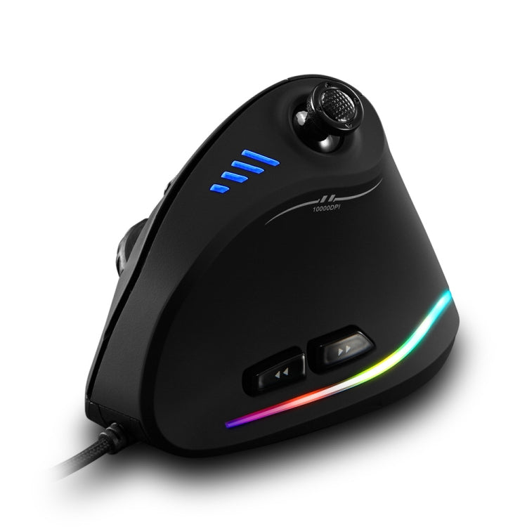 ZELOTES C18 11-Keys RGB Vertical Grip Ergonomic Joystick Programming Gaming Wired Mouse - Black