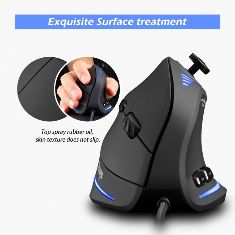 ZELOTES C18 11-Keys RGB Vertical Grip Ergonomic Joystick Programming Gaming Wired Mouse - Black