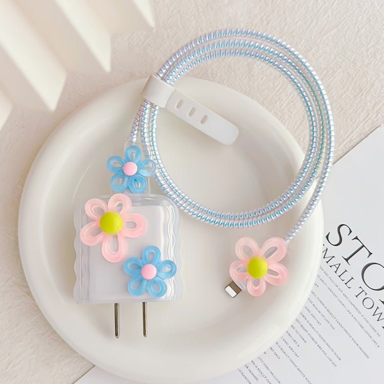 For Apple 18W/20W Flower Shape Charger Protective Case Data Cable Biter