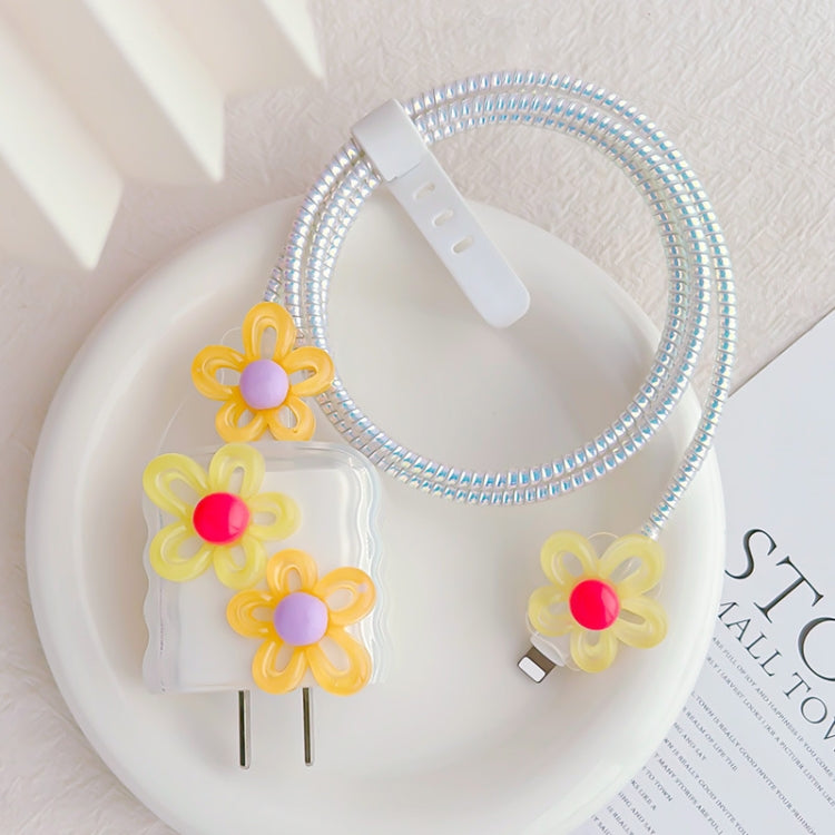 For Apple 18W/20W Flower Shape Charger Protective Case Data Cable Biter