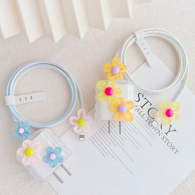 For Apple 18W/20W Flower Shape Charger Protective Case Data Cable Biter