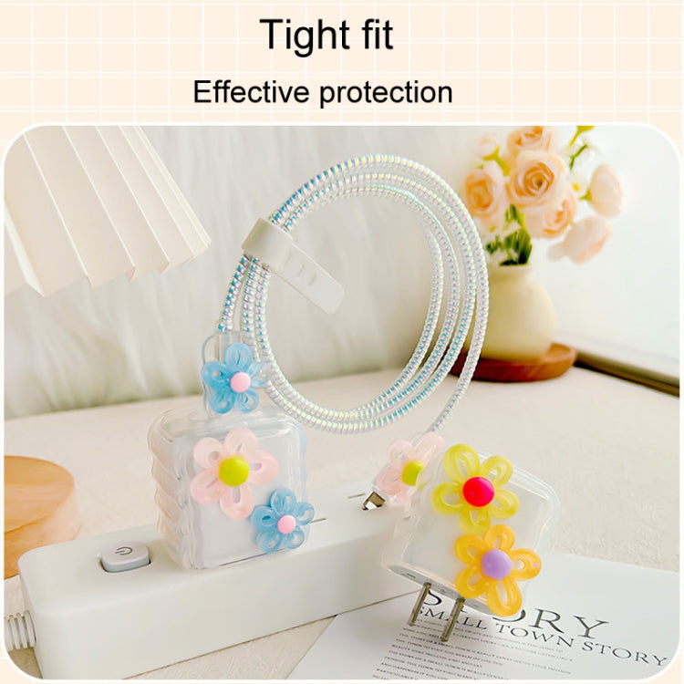 For Apple 18W/20W Flower Shape Charger Protective Case Data Cable Biter