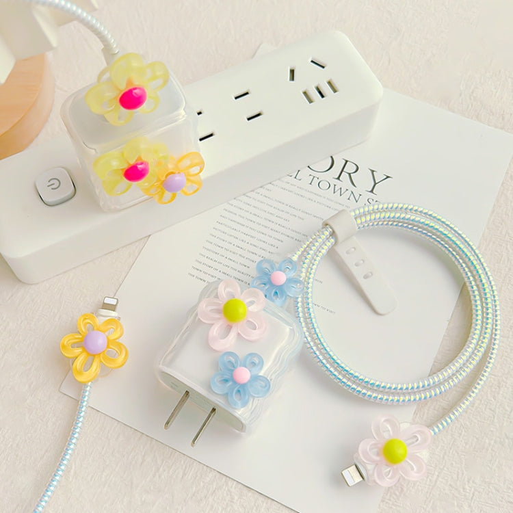 For Apple 18W/20W Flower Shape Charger Protective Case Data Cable Biter