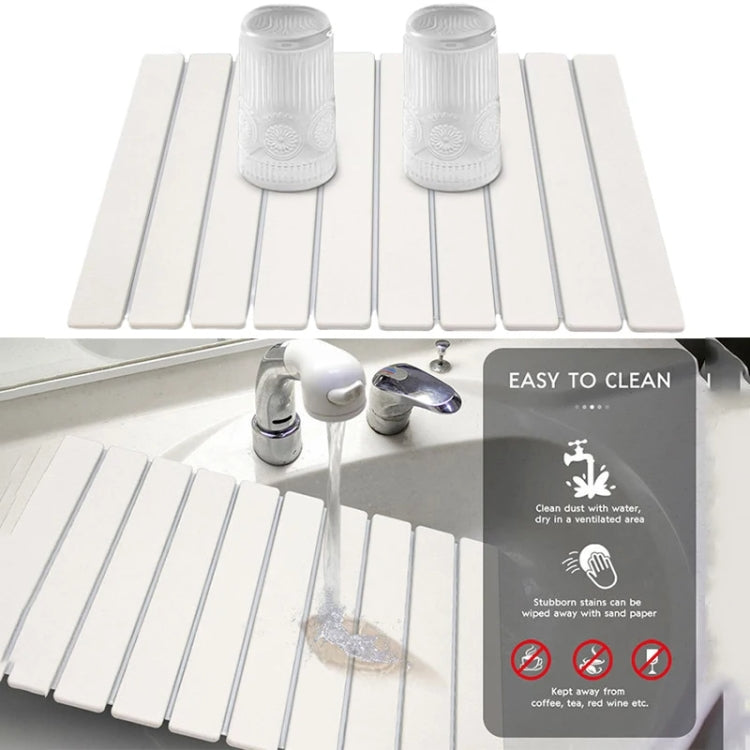 Diatomaceous Earth Tableware Drying Mat Foldable Dish Drainer Kitchen Bathroom Absorbent Mat, Size: 30x40cm
