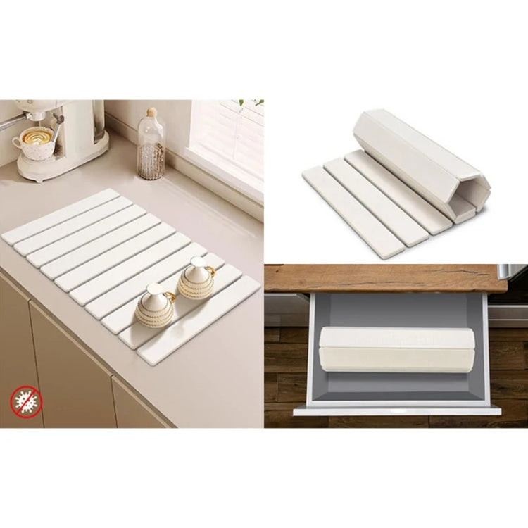 Diatomaceous Earth Tableware Drying Mat Foldable Dish Drainer Kitchen Bathroom Absorbent Mat, Size: 30x40cm