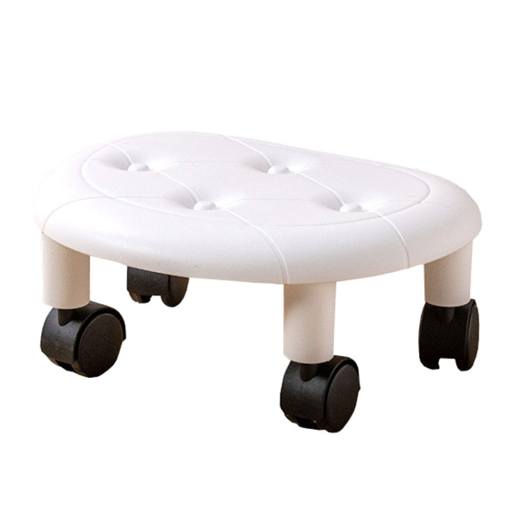 Bedroom Simple Universal Wheel Imitation Leather Pulley Low Stool