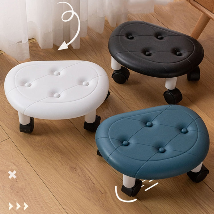 Bedroom Simple Universal Wheel Imitation Leather Pulley Low Stool
