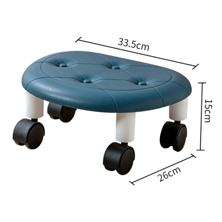 Bedroom Simple Universal Wheel Imitation Leather Pulley Low Stool