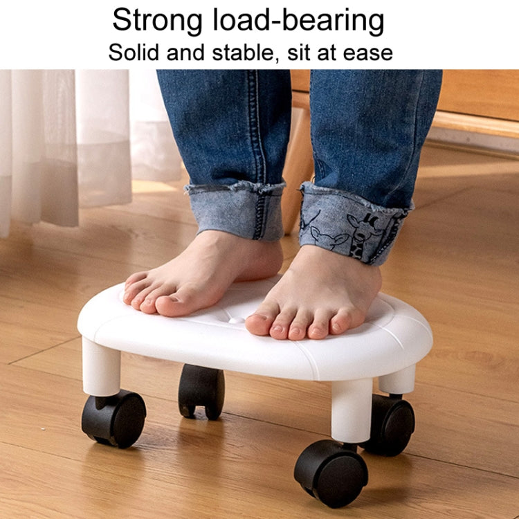 Bedroom Simple Universal Wheel Imitation Leather Pulley Low Stool