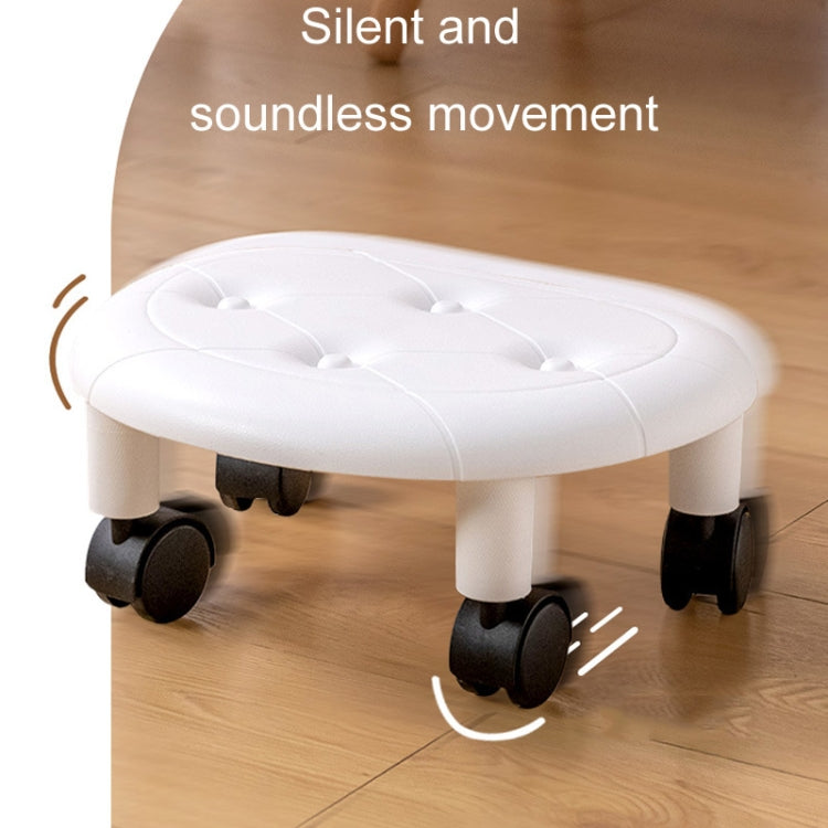 Bedroom Simple Universal Wheel Imitation Leather Pulley Low Stool