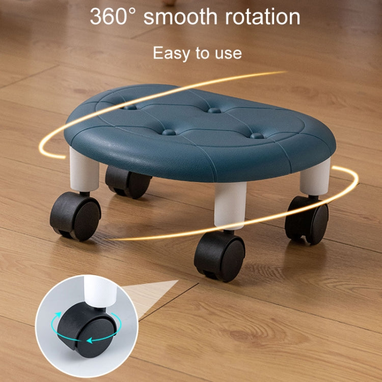 Bedroom Simple Universal Wheel Imitation Leather Pulley Low Stool