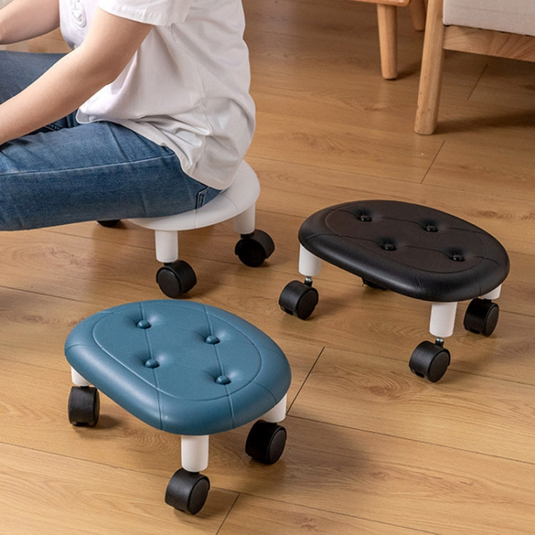 Bedroom Simple Universal Wheel Imitation Leather Pulley Low Stool