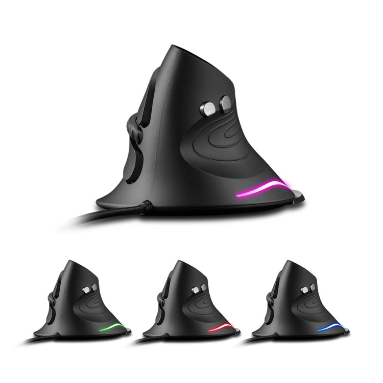 ZELOTES T30 6-keys Vertical Grip Detachable Ergonomic Wired Mouse - 7-color Breathing Light
