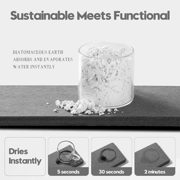 2pcs /Set Absorbent Coaster Diatomaceous Earth Drying Mat Bathroom Quick-drying Drainage Mat, Size: 22.5x7cm