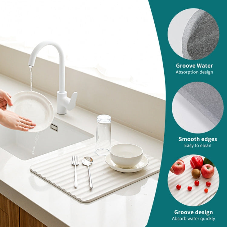 Diatomite Kitchen Drying Mat Drainage Countertop Pad Quick Dry Coaster Bathroom Hard Floor Mat, Size: 30x40cm