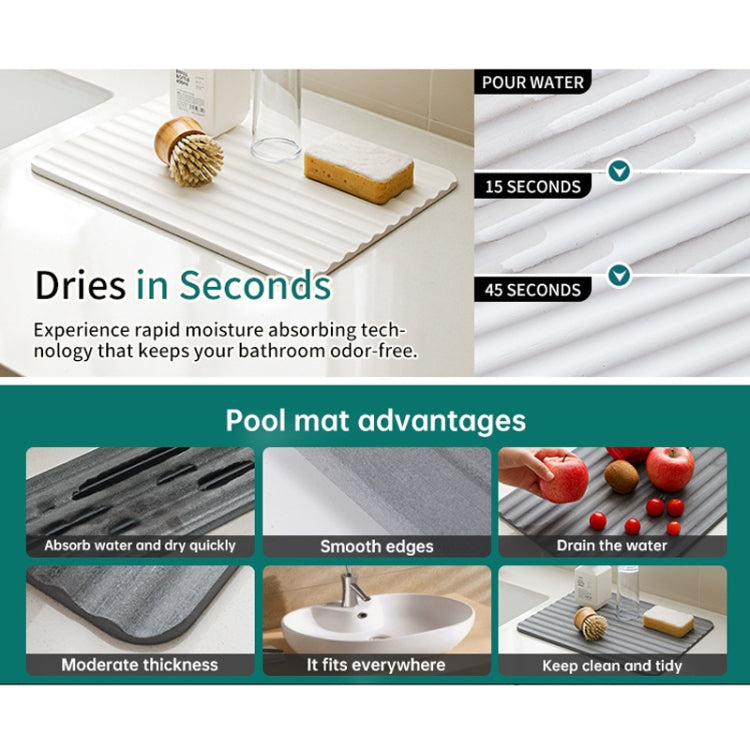 Diatomite Kitchen Drying Mat Drainage Countertop Pad Quick Dry Coaster Bathroom Hard Floor Mat, Size: 30x40cm