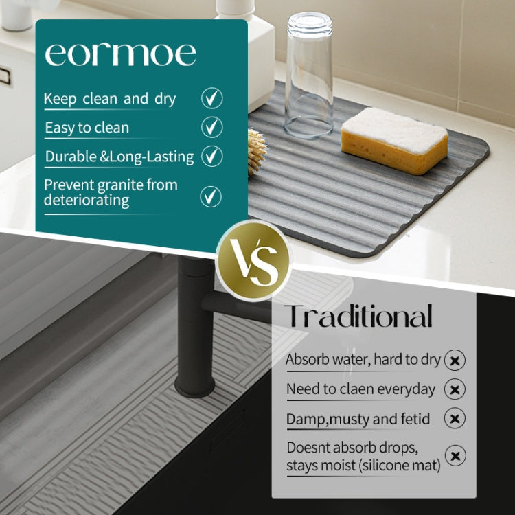 Diatomite Kitchen Drying Mat Drainage Countertop Pad Quick Dry Coaster Bathroom Hard Floor Mat, Size: 30x40cm