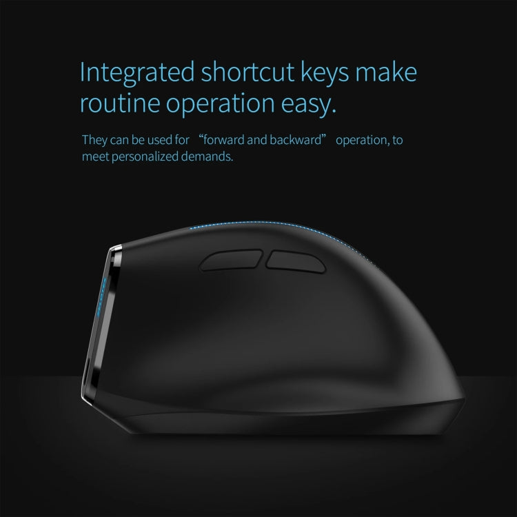 ZELOTES F36A 6-Buttons Vertical Grip Ergonomic Rechargeable Wireless Mouse - Black