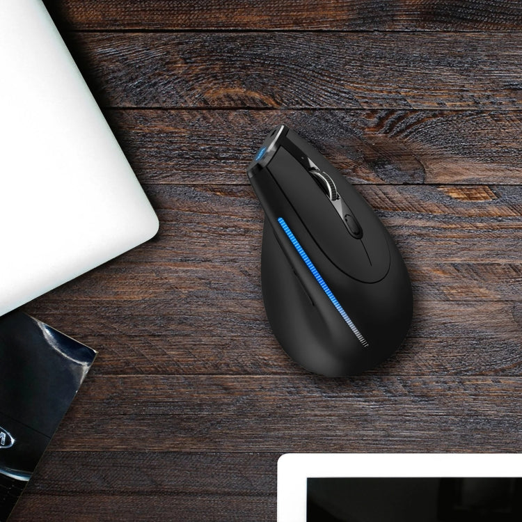 ZELOTES F36A 6-Buttons Vertical Grip Ergonomic Rechargeable Wireless Mouse - Black