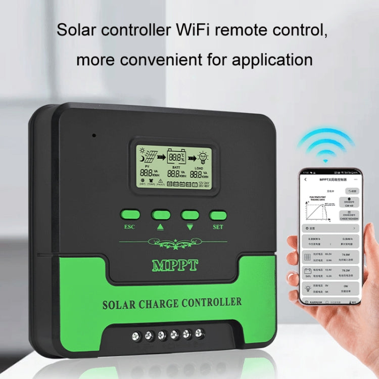 12V-24V 60A WIFI Remote MPPT Home Energy Storage Control System Solar Controller, Model: CM-D60