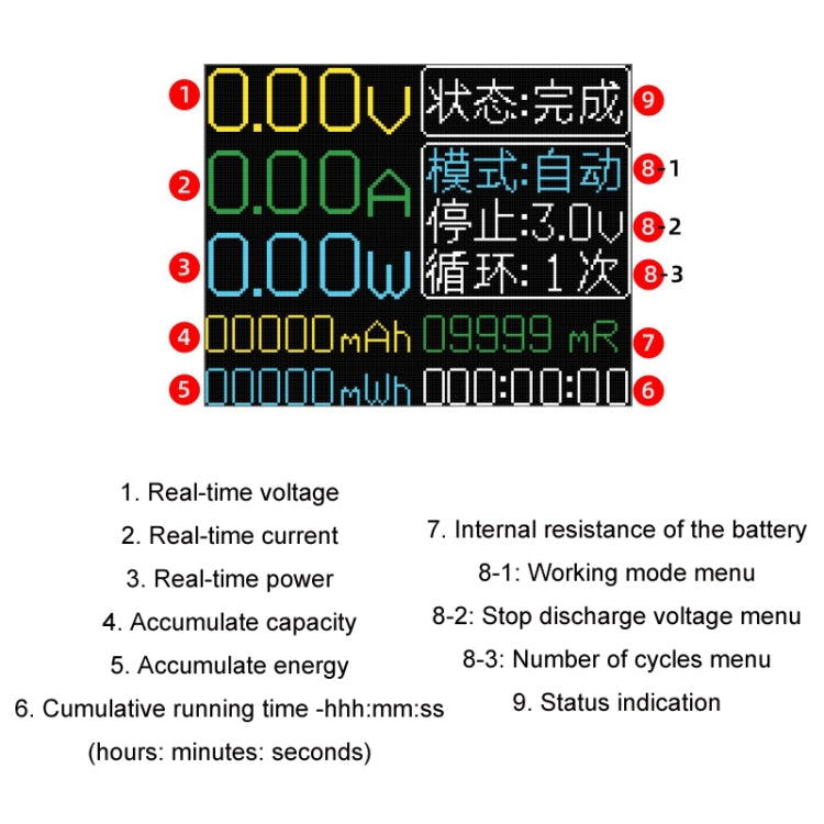18650 Lithium Battery Capacity Automatic Charge Discharge Internal Resistance Tester - XHD0034