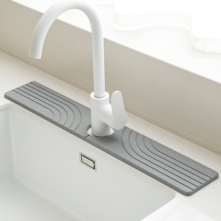 Faucet Sink Drying Mat Diatomaceous Earth Stone Splashproof Absorbent Sink Drainage Mat, Color: K01 Dark Gray