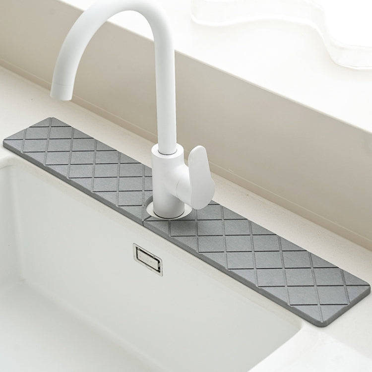 Faucet Sink Drying Mat Diatomaceous Earth Stone Splashproof Absorbent Sink Drainage Mat, Color: K03 Dark Gray