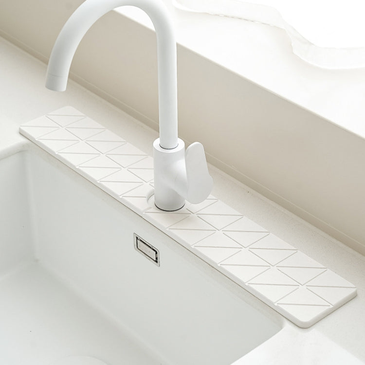 Faucet Sink Drying Mat Diatomaceous Earth Stone Splashproof Absorbent Sink Drainage Mat, Color: K03 White