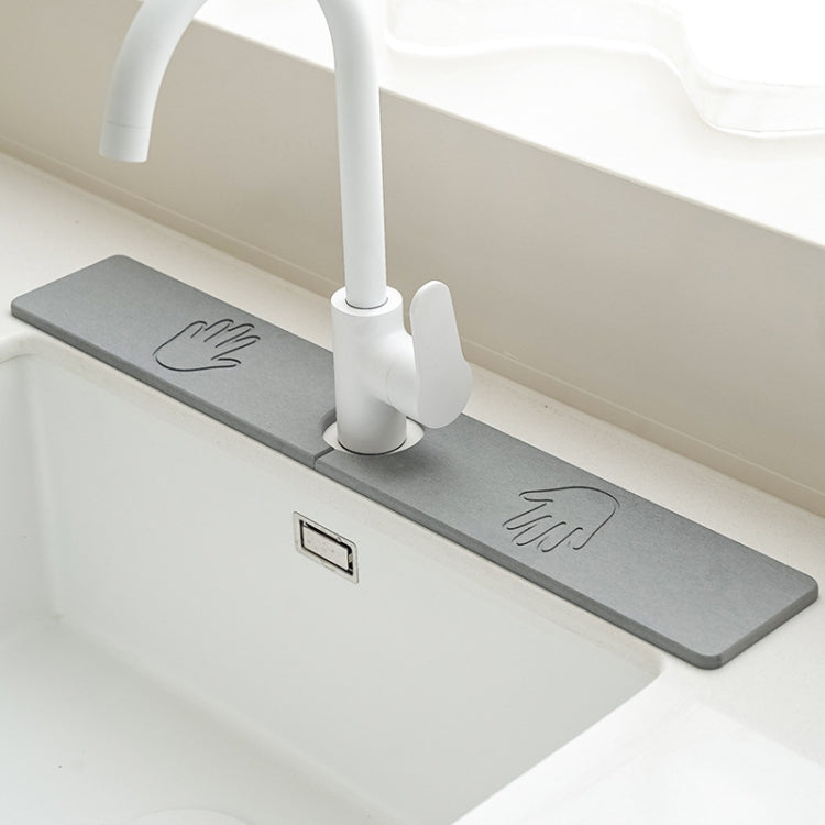 Faucet Sink Drying Mat Diatomaceous Earth Stone Splashproof Absorbent Sink Drainage Mat, Color: K04 Dark Gray