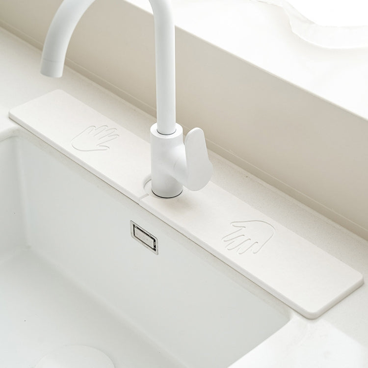 Faucet Sink Drying Mat Diatomaceous Earth Stone Splashproof Absorbent Sink Drainage Mat, Color: K04 White
