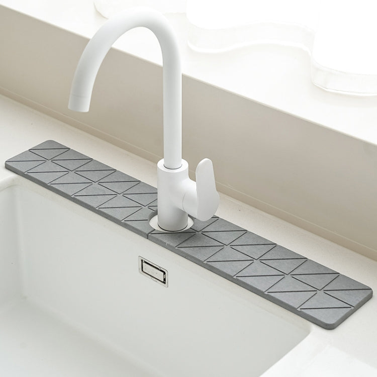 Faucet Sink Drying Mat Diatomaceous Earth Stone Splashproof Absorbent Sink Drainage Mat, Color: K05 Dark Gray