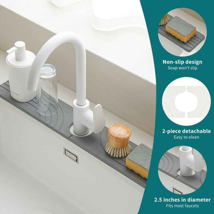 Faucet Sink Drying Mat Diatomaceous Earth Stone Splashproof Absorbent Sink Drainage Mat, Color: K01 White