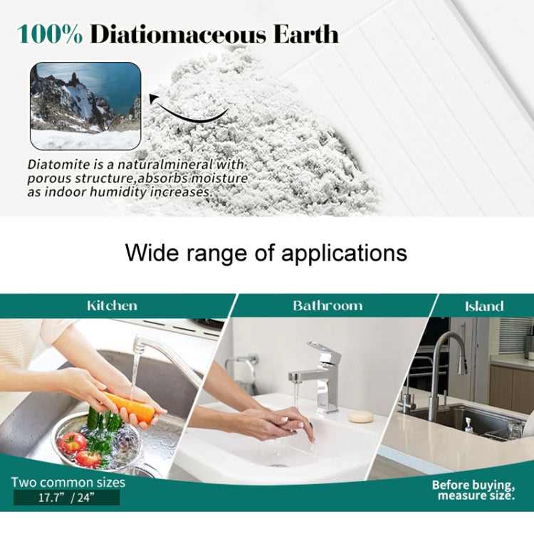 Faucet Sink Drying Mat Diatomaceous Earth Stone Splashproof Absorbent Sink Drainage Mat, Color: K05 White