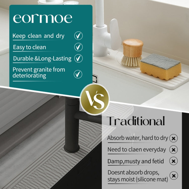 Faucet Sink Drying Mat Diatomaceous Earth Stone Splashproof Absorbent Sink Drainage Mat, Color: K05 Dark Gray
