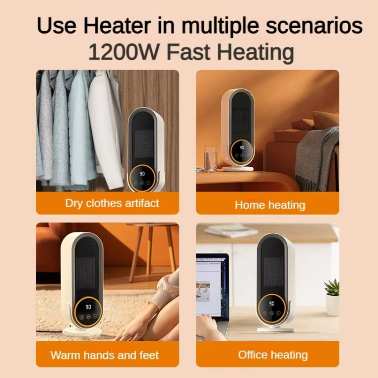 E68 1200W PTC Ceramic Heating Desktop Heater Smart Electric Heater, Plug: EU Plug - Standard Model