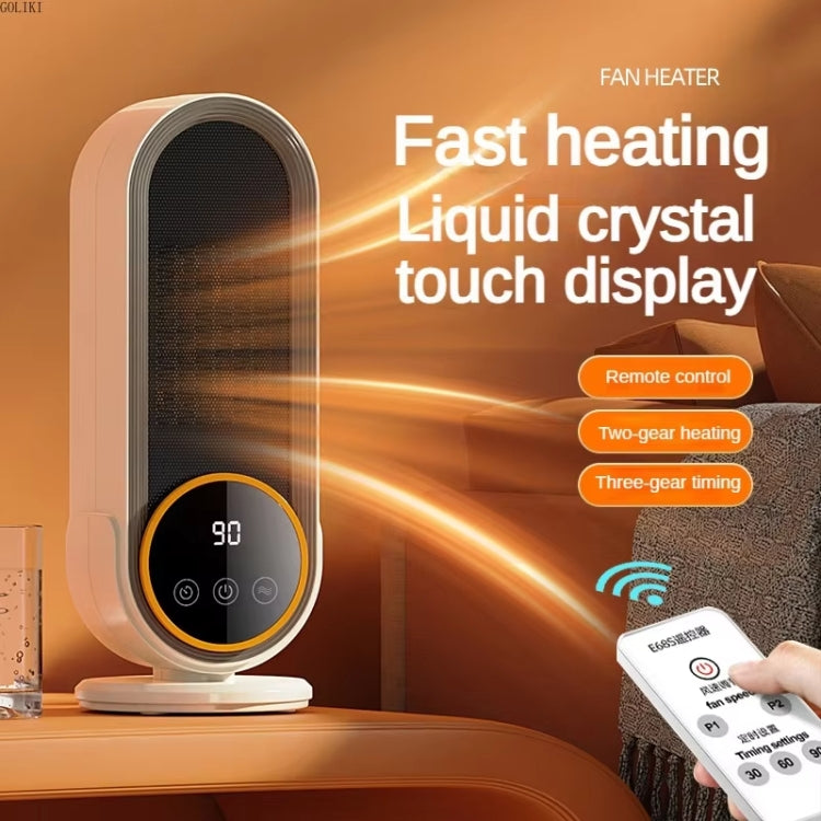 E68S 1200W PTC Ceramic Heating Desktop Smart Electric Heater, Plug: EU Plug - Remote Control Model