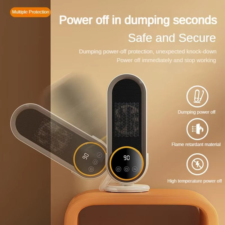 E68S 1200W PTC Ceramic Heating Desktop Smart Electric Heater, Plug: US Plug - Remote Control Model