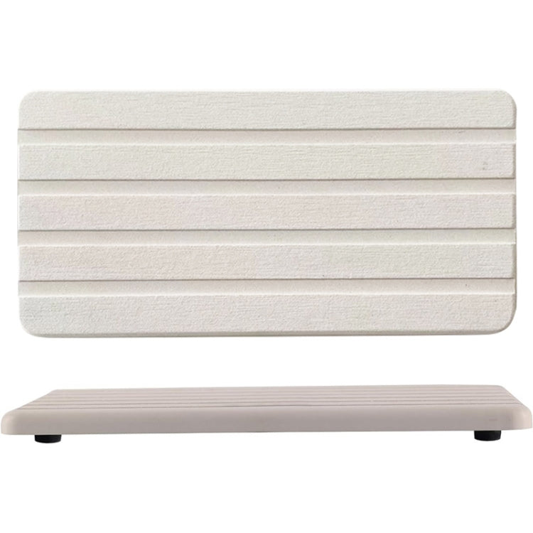 2pcs /Set Absorbent Diatomite Coaster Rectangular Recessed Quick-Drying Stone Sink Toiletries Placemat, Size: 22x11cm