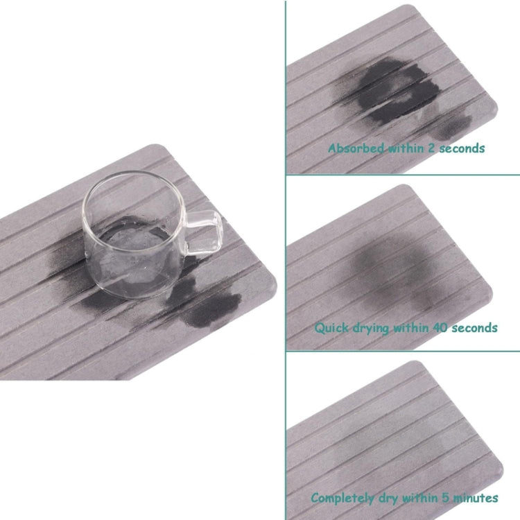 2pcs /Set Absorbent Diatomite Coaster Rectangular Recessed Quick-Drying Stone Sink Toiletries Placemat, Size: 22x11cm