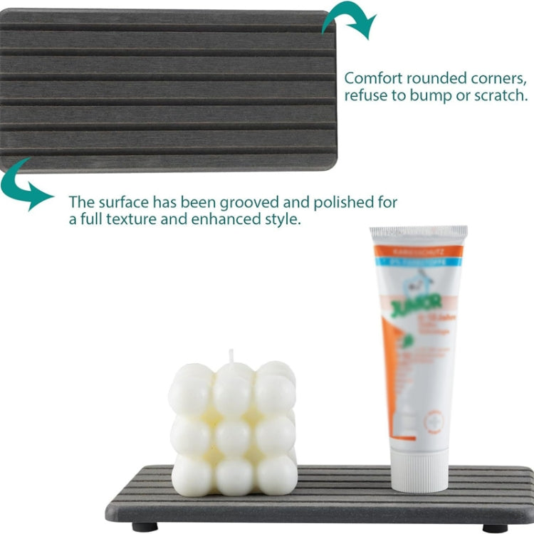 2pcs /Set Absorbent Diatomite Coaster Rectangular Recessed Quick-Drying Stone Sink Toiletries Placemat, Size: 22x11cm
